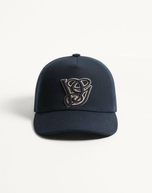 Valentino Garavani - Valentino Garavani Cotton Baseball Cap With Embroidery - Blue - Man - Hats And Gloves